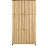 Garderobna omara v hrastovem dekorju v naravni barvi 99x200x60 cm Albany –