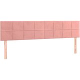  Posteljno vzglavje roza 180x5x78/88 cm žamet | Shoptok.si