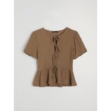 Sinsay Bluza od strukturirane tkanine s dekorativnim vezanjem | shoptok.hr