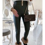 Gemre Green leggings adorned with Baile buttons Cene