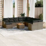 vidaXL 12-dijelni set vrtnih sofa od poliratana s jastucima sivi | shoptok.hr