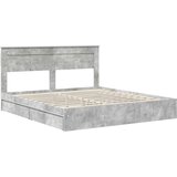  Krevet s od storage s uzglavljem Betonski sivi 200 x 200 cm | shoptok.hr