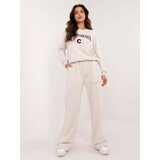 Fashion Hunters Light beige melange tracksuit with patches | shoptok.hr