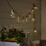 Bela solarna LED zunanja svetlobna veriga Star Trading Glow, dolžina 1,9 m