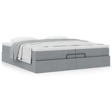 vidaXL okvir kreveta s madracima svijetlosivi 200x200cm od tkanine | shoptok.hr