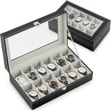 Massido MS-710 black and beige watch box for 12 timepieces, (21740346) | Shoptok.si