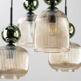  Visilica na sajli SOPHIA 8xE14/10W/230V crna/zelena/zadimljeno bež | Eponuda.com