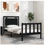vidaXL Posteljni okvir z vzglavjem crn 2FT6 trden les | Shoptok.si