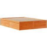 vidaXL Posteljni okvir z vzglavjem voščeno rjava 150x200 cm borovina, (21321665) | Shoptok.si