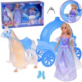  Lutka princeza u balskoj haljini s bijelim konjem i kočijom ZA5419 | shoptok.hr