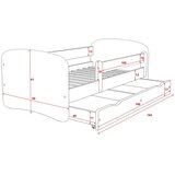  Drveni dječji krevet SAFARI s ladicom - 180x80 cm bijeli | shoptok.hr
