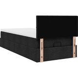 vidaXL Otomanski posteljni okvir z vzmetnico črn 90x200 cm blago | Shoptok.si