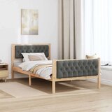  Okvir za krevet Tamno siva 100 x 200 cm tkanina | shoptok.hr