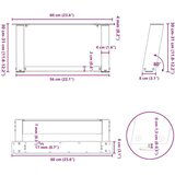 vidaXL Noge stolića za kavu U-oblika 2 kom crne 60x(30-31) cm čelik | shoptok.hr