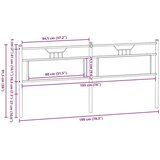  Posteljno vzglavje dimljeni hrast 193 cm inž. les in jeklo, (21829037) | Shoptok.si