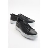 LuviShoes Renno Black White Leather Men's Shoes Cene