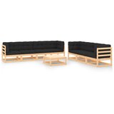 The Living Store Vrtna sedežna garnitura 8-delna z blazinami trdna borovina - Vrtna Sedežna Garnitura, (21478463) | Shoptok.si