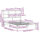 vidaXL Krevet s regalom za knjige bez madraca 140x200 cm od borovine | shoptok.hr