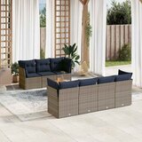  8-dijelni set vrtnih sofa od poliratana s jastucima sivi | shoptok.hr
