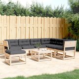 Maison Chic Seti vrtnega pohištva - Vrtna garnitura - Vrtni pohištvo set 7-delna z blazinami trdna borovina, (21802100) | Shoptok.si