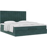  Otomanski posteljni okvir z vzmetnicami zelen 200x200cm žamet, (22053480) | Shoptok.si