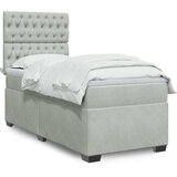  Box spring krevet s madracem svjetlosivi 90x190 cm baršunasti | shoptok.hr