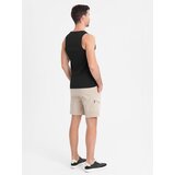 Ombre Men's cotton basic t-shirt with straps - black | Shoptok.si