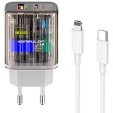  Kucni punjac KONFULON Joko C86Q PD 22.5W/ USB 3.0 22.5w sa kablom Type-C na iPhone Lightning beli 1m | Eponuda.com