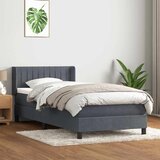vidaXL Box Spring postelja z vzmetnico Temno siva 80x220 cm Velvet | Shoptok.si