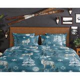 Good Morning Modrozelena enojna/podaljšana flanelna posteljnina 140x220 cm Midnight – | Shoptok.si