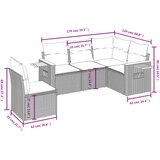  5-dijelni vrtni set sofa s jastucima bež od poliratana | shoptok.hr