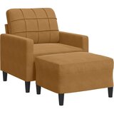  Fotelja s tabureom smeđa 60 cm baršunasta | shoptok.hr