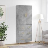  Visoka komoda siva betona 69,5x34x180 cm od konstruiranog drva Slike