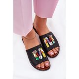 Boto Womens sandals on flat heel with decoration black Clelione | Shoptok.si