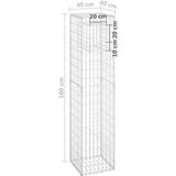 vidaXL gabionska stupna košara 40 x 40 x 180 cm željezna | shoptok.hr