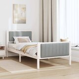  Okvir kreveta s uzglavljem Bijela i svijetlosiva 90 x 190 cm | shoptok.hr