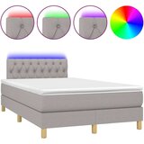  Box spring postelja z vzmetnico LED sv. siva 120x200 cm blago, (20726089) | Shoptok.si