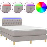  Box spring s madracem LED svjetlosivi 120x200 cm tkanina | shoptok.hr