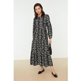 Trendyol Black Patterned Crew Neck Woven Dress | Eponuda.ba