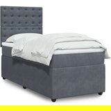 Box spring krevet s madracem tamnosivi 90x200 cm baršunasti | shoptok.hr