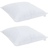 vidaXL Odeja z blazino 3 pcs Bela Mikrofibra | Shoptok.si