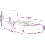  Okvir za krevet Dover svjetlosivi 90x190 cm od tkanine | Eponuda.com