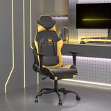 The Living Store Masažni igralni stol z oporo za noge črno in zlato umetno usnje - Gaming Stol, (21426720) Cene