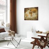  Slika za samostalno slikanje - Brown World Map 50x40 | shoptok.hr