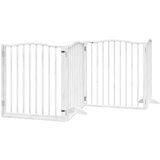  Vrata za pse s vratašcima 8 panela sklopiva 640 cm drvo topole Bijela 80 x 90 x 2 cm | Shoptok.si