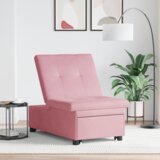 vidaXL Kavč Postelja 3-v-1 Izvlečne Oblike Roza Žamet | Shoptok.si