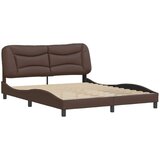  Posteljni okvir z vzglavjem rjav 160x200 cm umetno usnje, (21086315) | Shoptok.si
