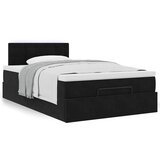 vidaXL Otomanski posteljni okvir z vzmetnico črn 120x200 cm žamet | Shoptok.si