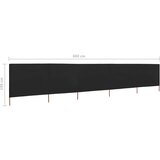  Vjetrobran s 5 panela od tkanine 600 x 160 cm crni | shoptok.hr