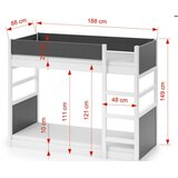 Molarem Home Drveni dječji krevet na kat Simon - bijeli - 200x90 cm - Bez madraca | shoptok.hr